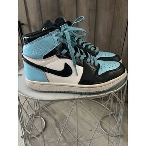 Nike Air Jordan 1 Retro High OG Blue Chill Patent Leather CD0461-401 M 7.5 W 9